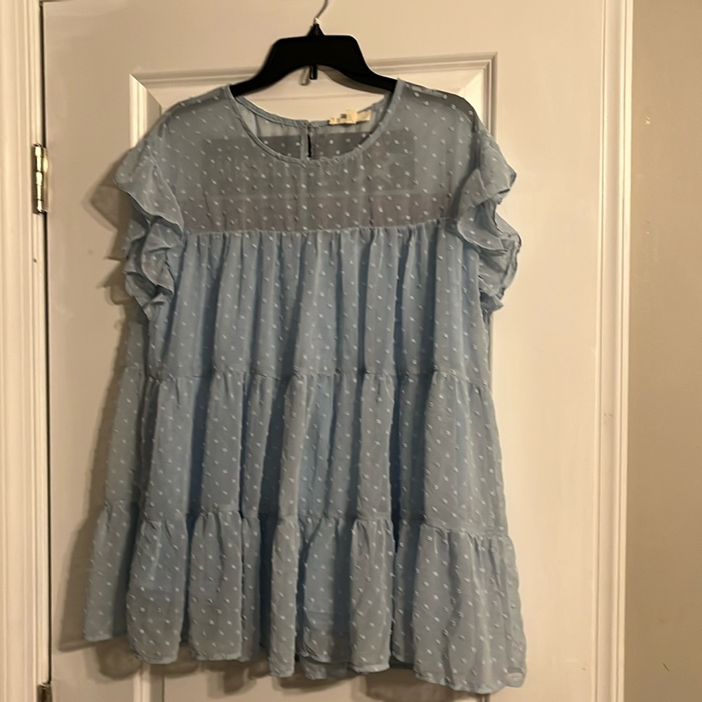 Light baby blue dress shirt XL